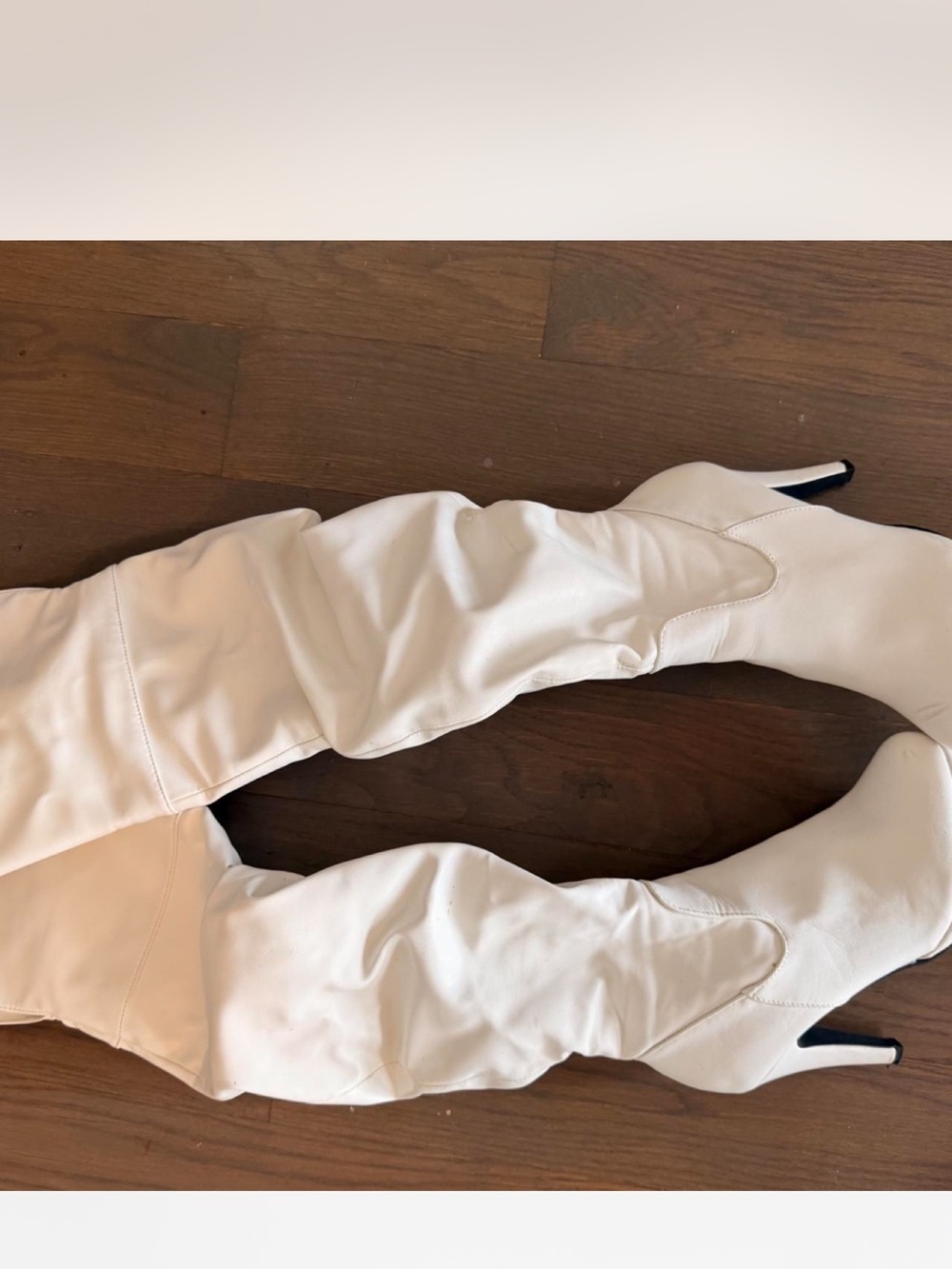 SHEIN White Over-the-Knee Stiletto Boots